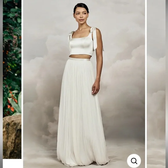 Catherine Deane Anika Skirt. NWT. Size US 0. Color oyster/ivory. Wedding
